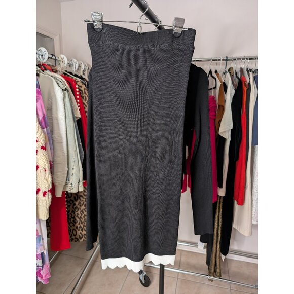 #12 Knit Colorblock Scallop Hem Long Sleeve Top & Midi Skirt Set -Mixed Size Set - Picture 5 of 5